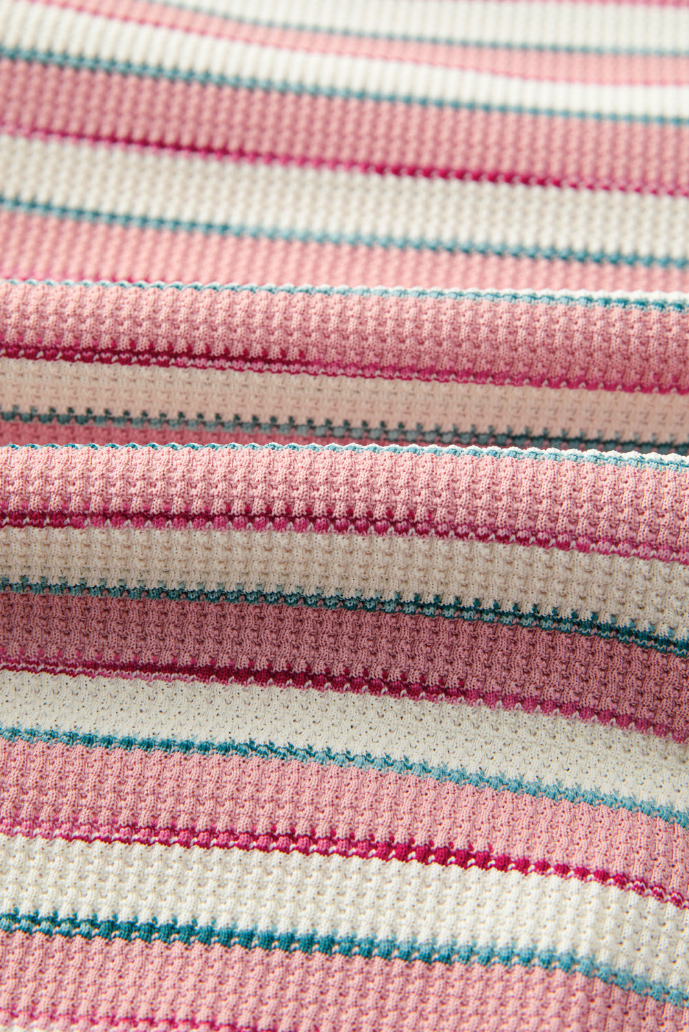 Stripe Patchwork Long Sleeve Henley Top