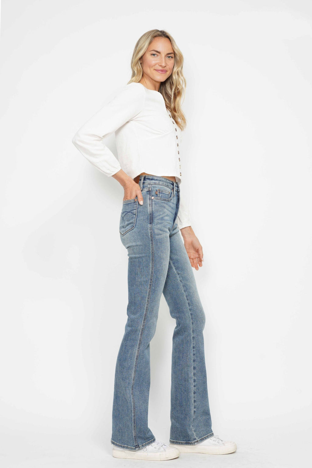 Judy Blue Tummy Control Back Embroidered Pocketed Bootcut