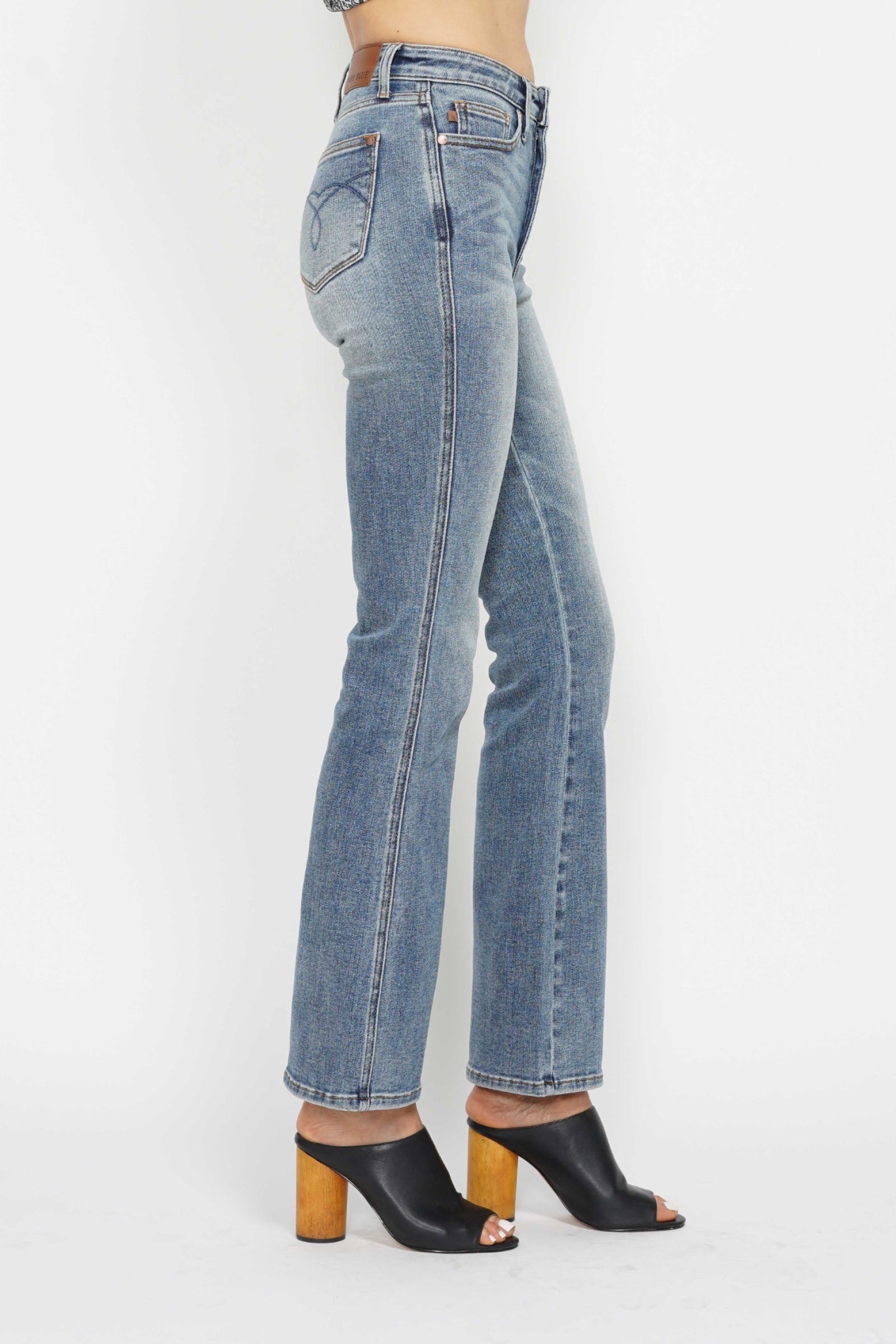 Judy Blue Tummy Control Back Embroidered Pocketed Bootcut