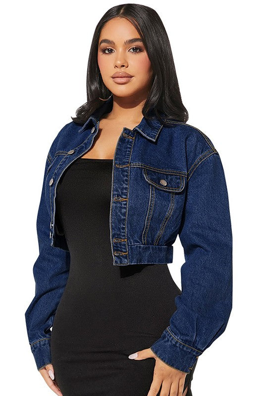 Womens Cropped Denim Jacket