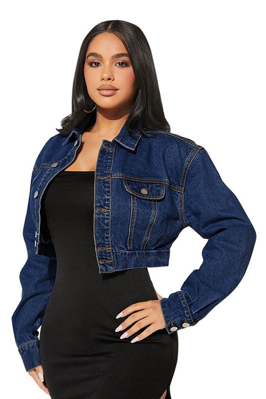 Womens Cropped Denim Jacket