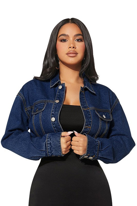 Womens Cropped Denim Jacket