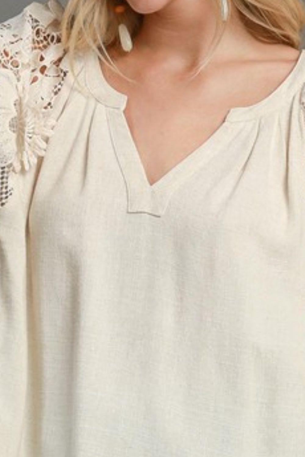 Umgee French Terry Boxy Cut Top with 3D Floral Sleeve