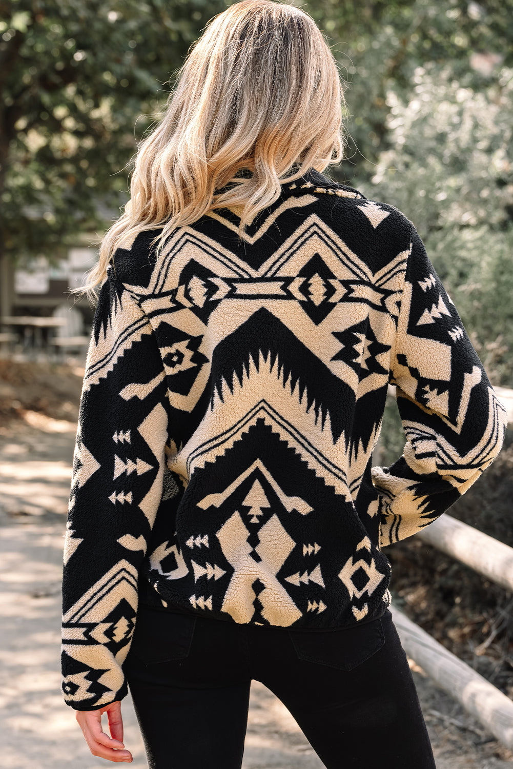 Western Aztec Fleece Half Zip Sweatshirt