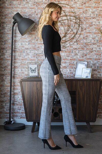 Plaid Flare Pants