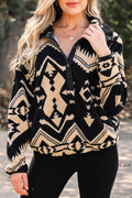 Western Aztec Fleece Half Zip Sweatshirt