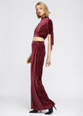 Velvet Wide Leg High Waist Pants