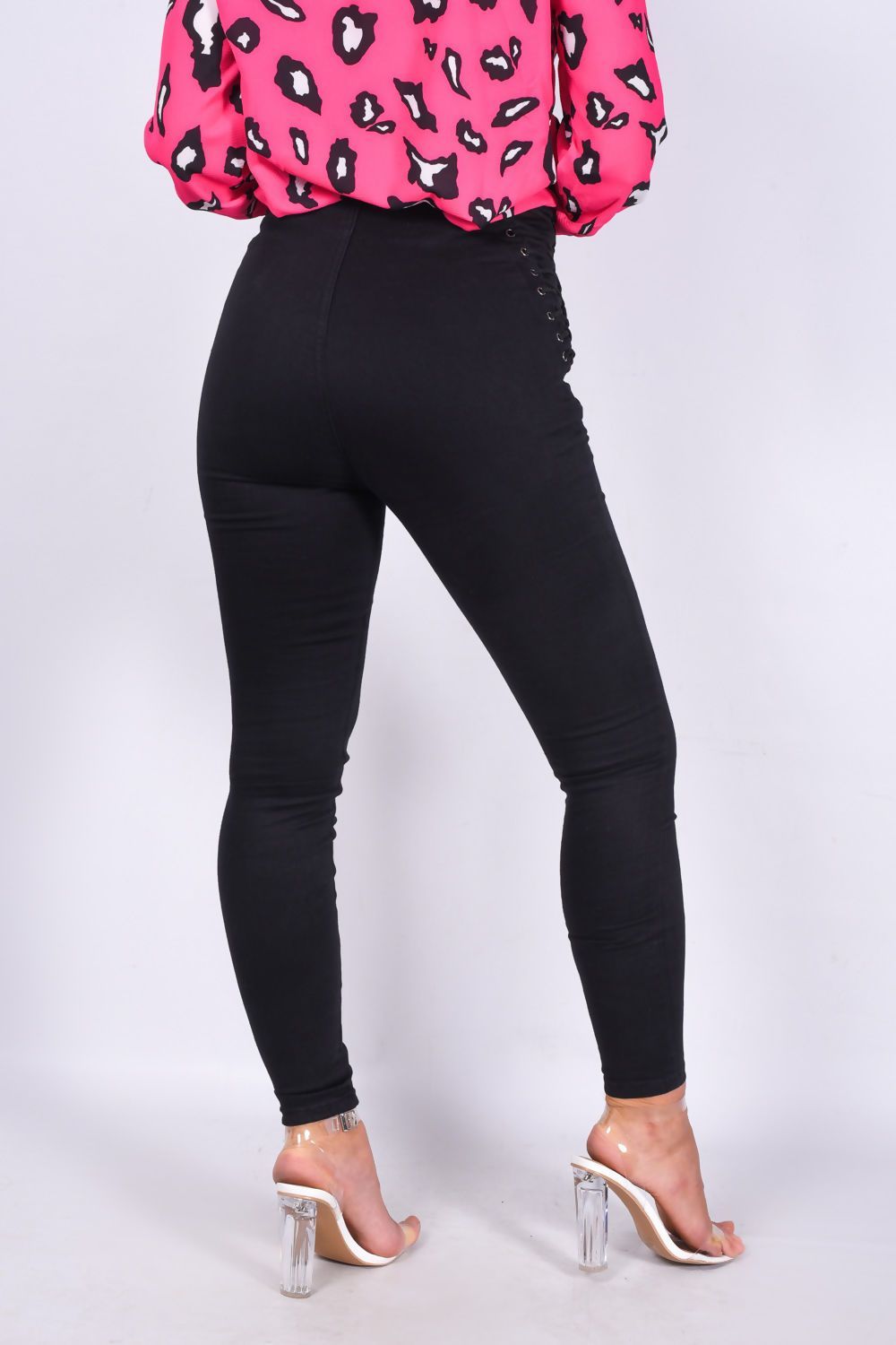 Black Denim Zip Front Skinny Jean