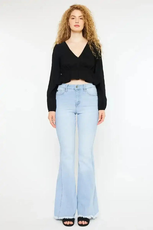 Kancan High Rise Curvy Flare Jeans