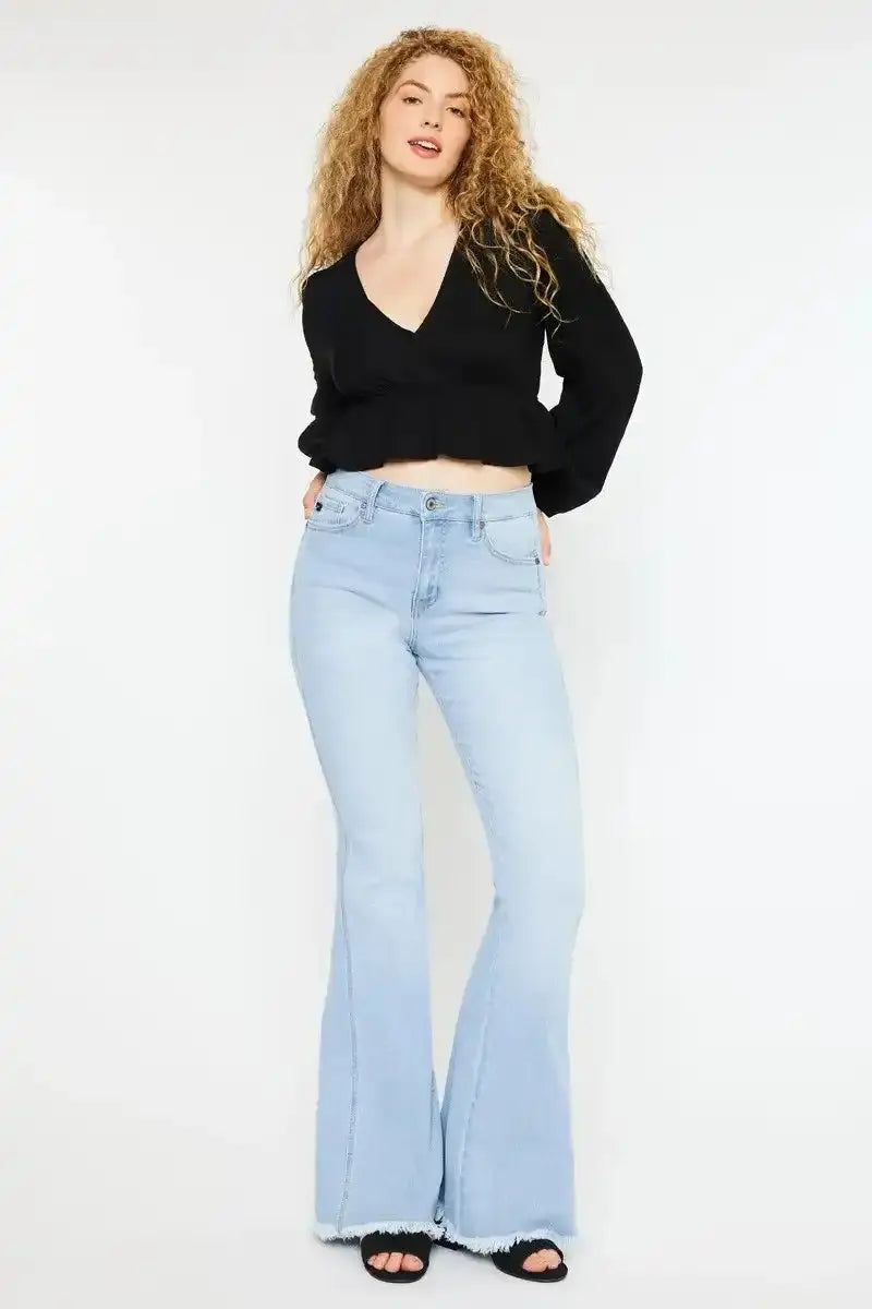 Kancan High Rise Curvy Flare Jeans