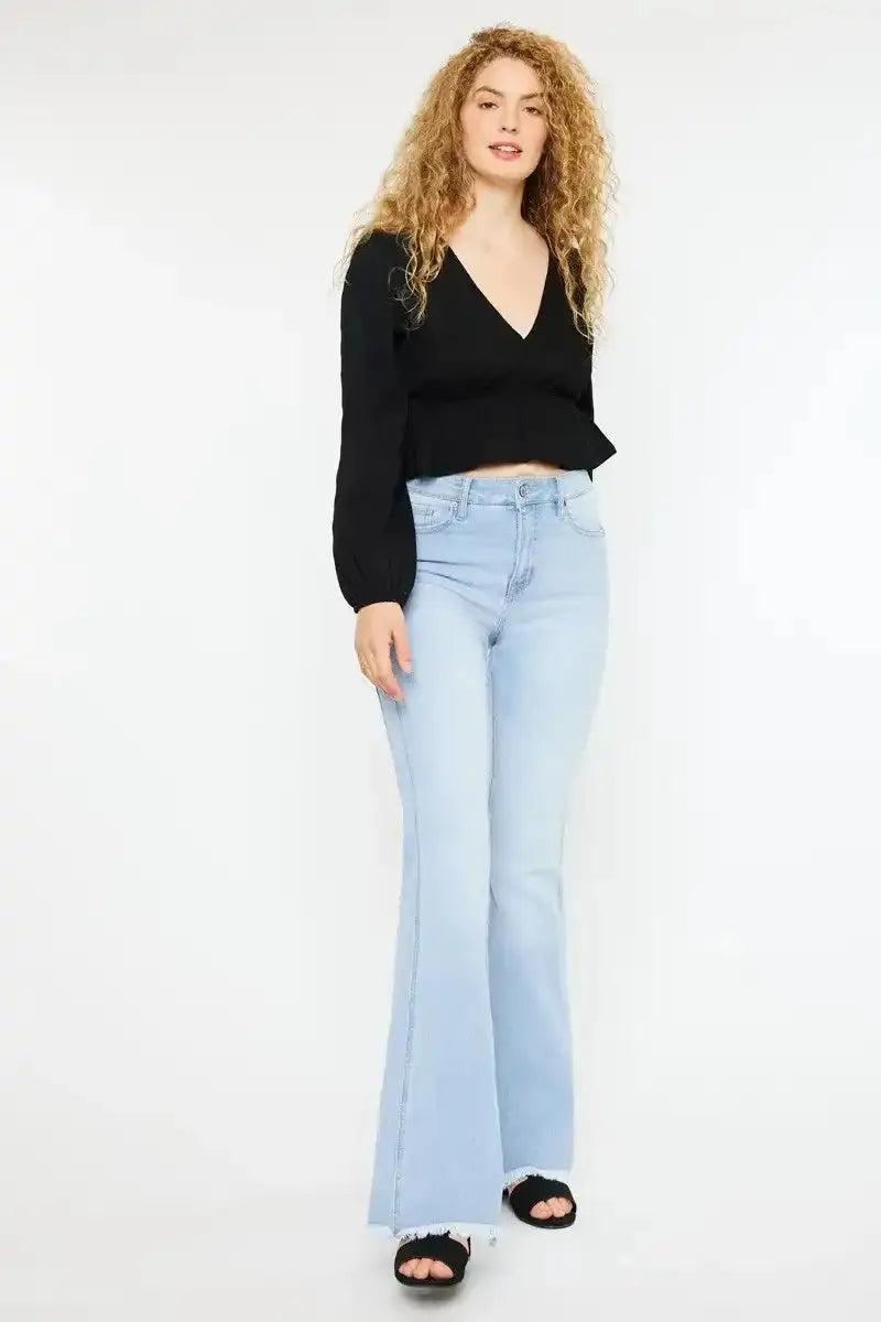 Kancan High Rise Curvy Flare Jeans