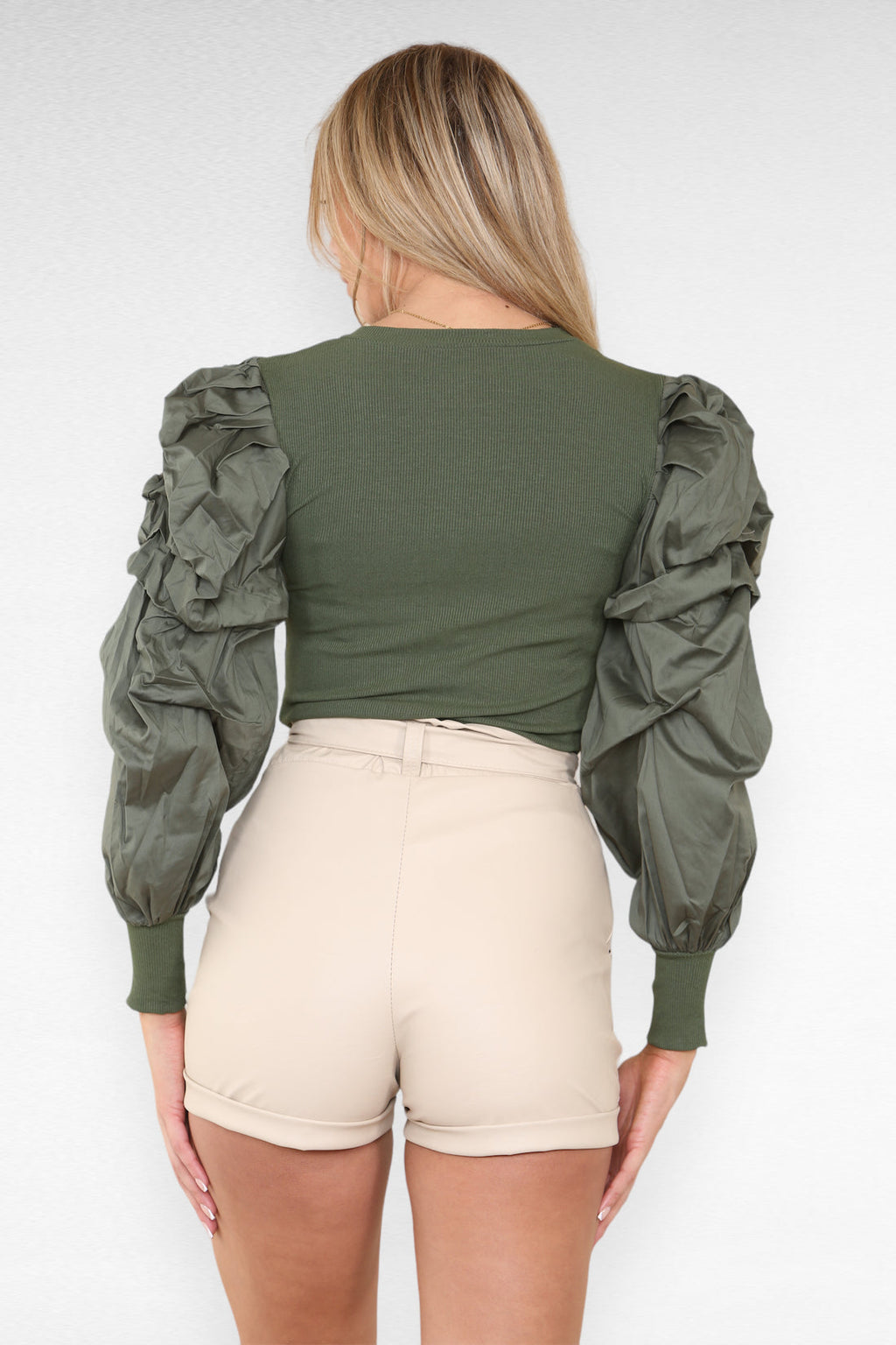 Faux Leather Belted Wet Look Shorts