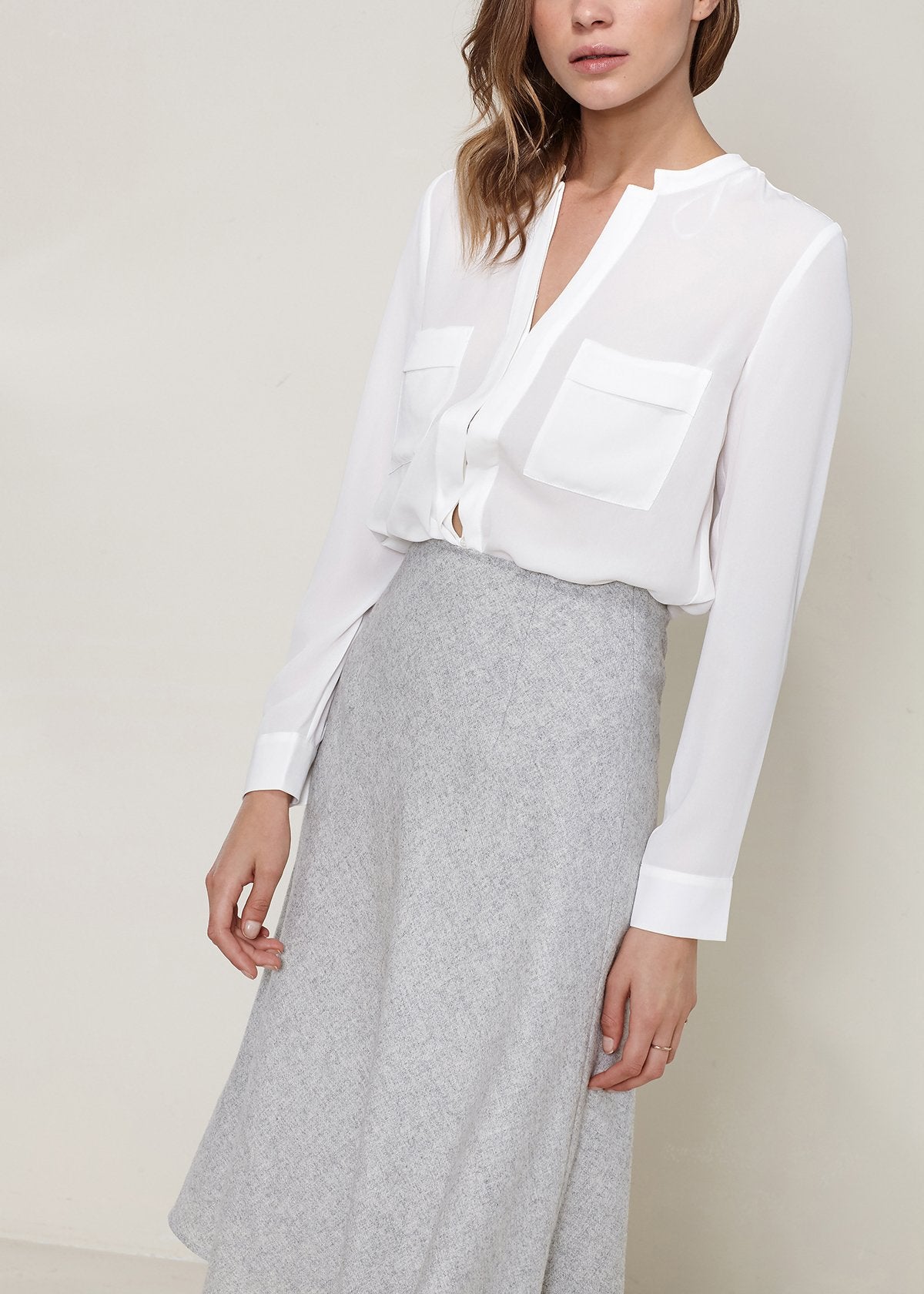 Ro & D High Waisted Wool Knit Midi Skirt