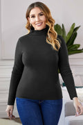 Plain Ribbed Turtleneck Top
