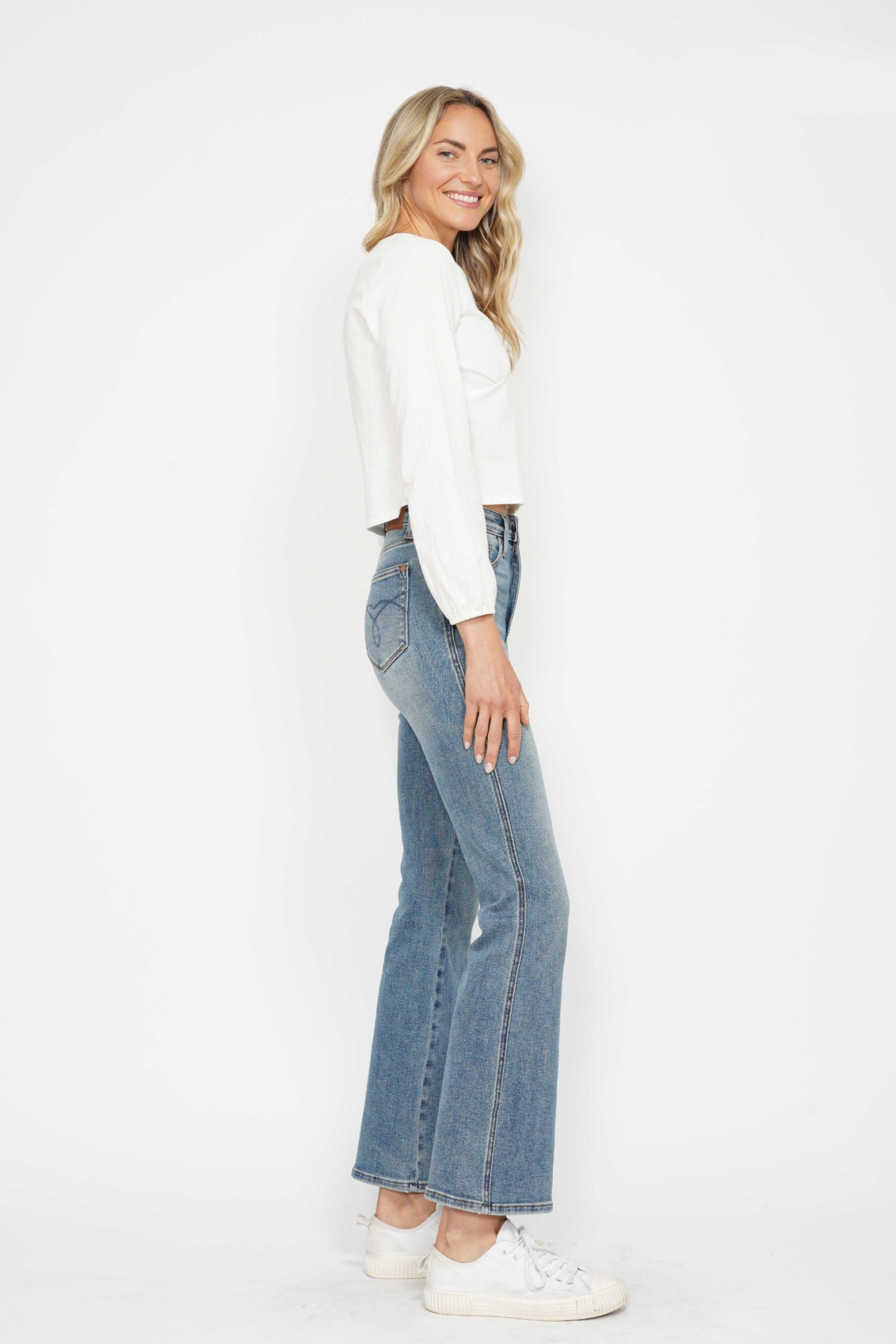 Judy Blue Tummy Control Back Embroidered Pocketed Bootcut