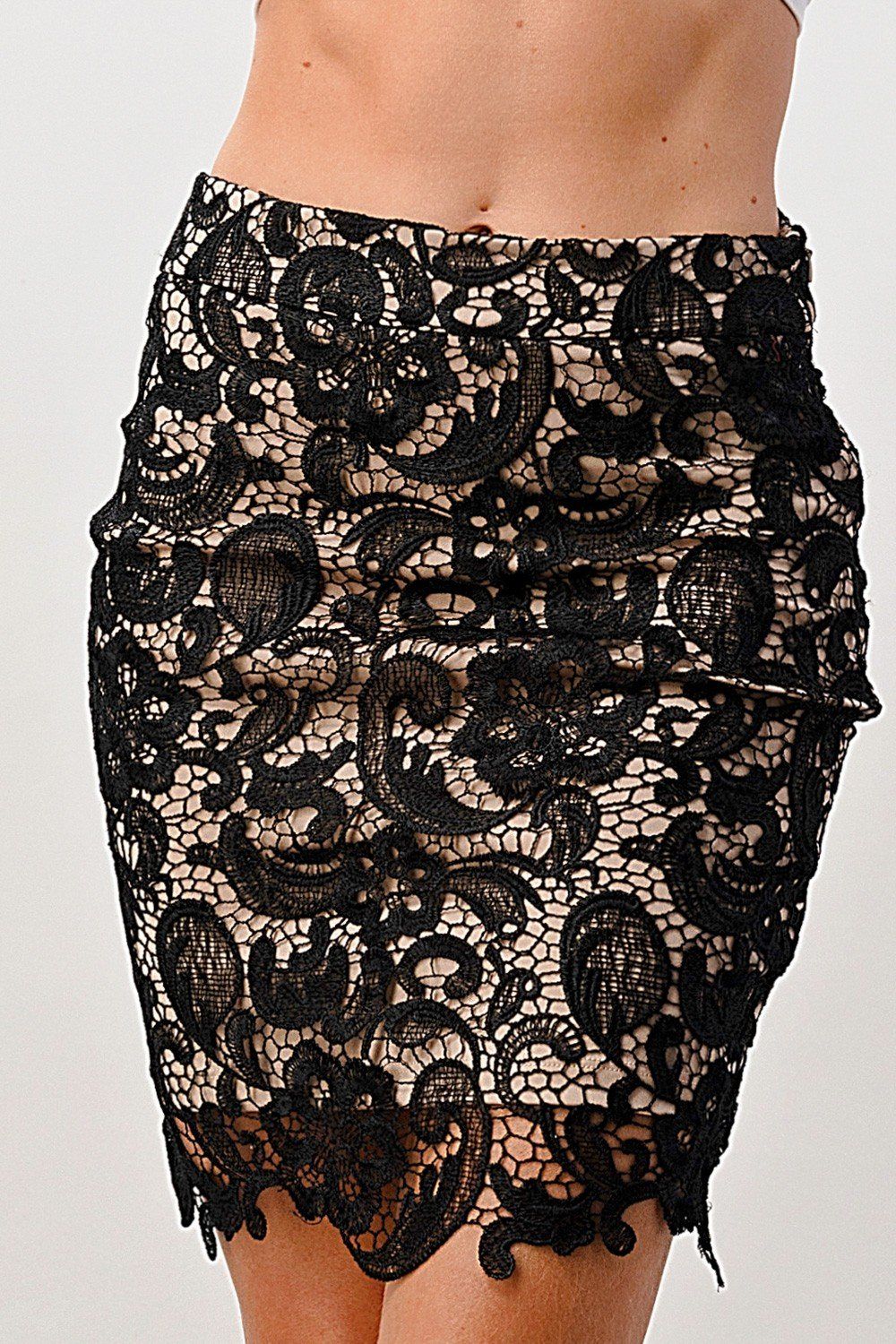 Floral Lace Mini Skirt