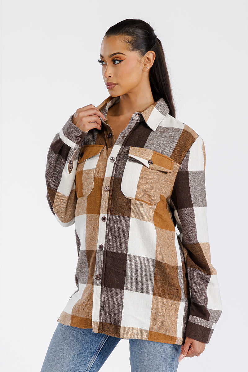 Oversized Soft Plaid Flannel Shacket