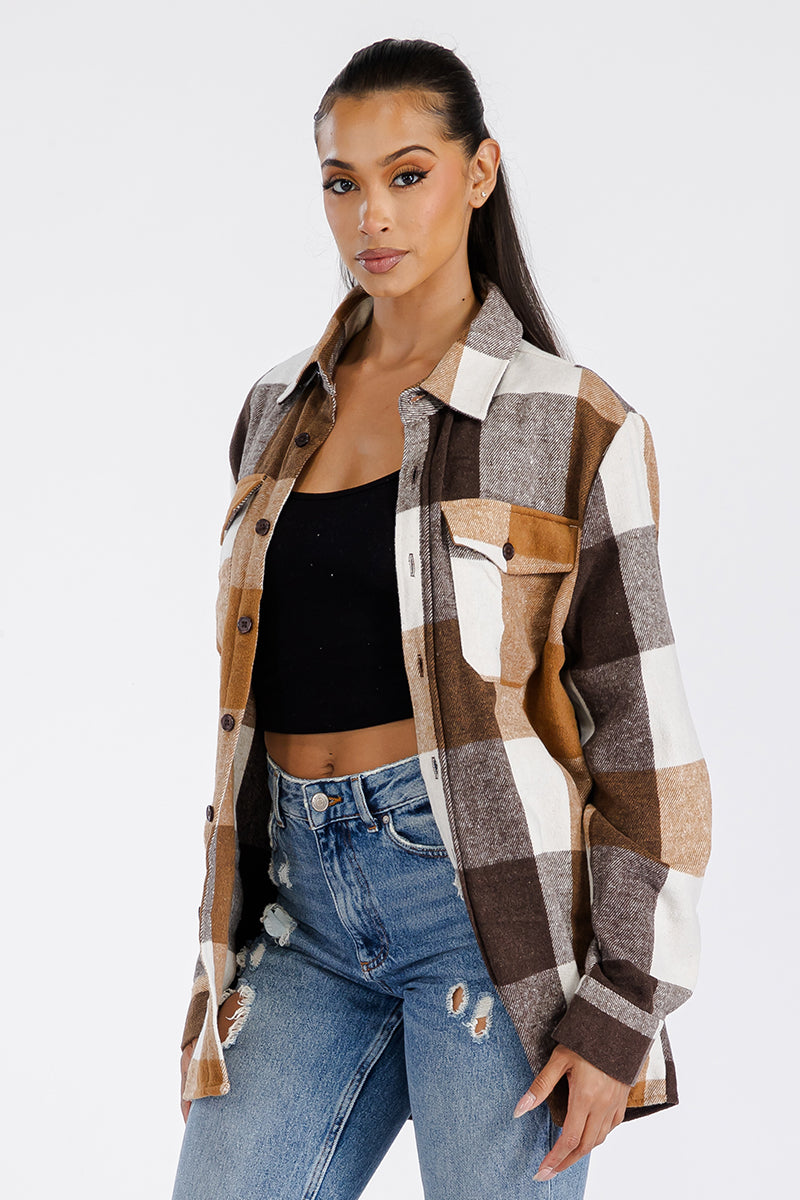 Oversized Soft Plaid Flannel Shacket