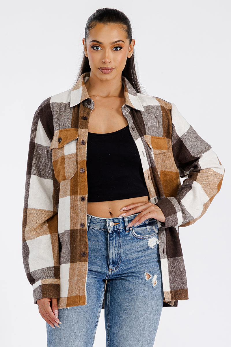 Oversized Soft Plaid Flannel Shacket