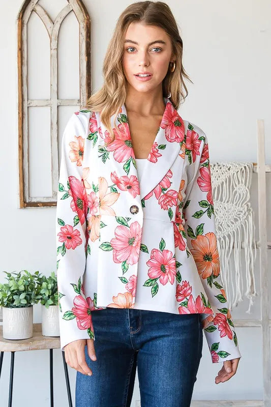 Heimis Floral Blazer With Tunic